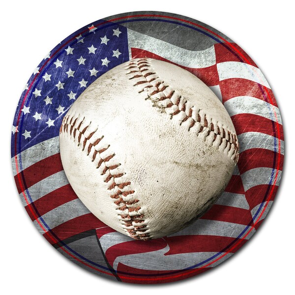American Baseball Circle Corrugated Plastic Sign